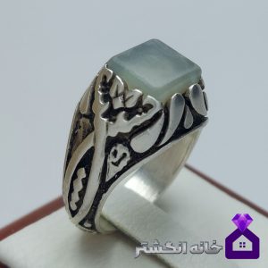 انگشتر عقیق دخانی رکاب یا حسین کد006