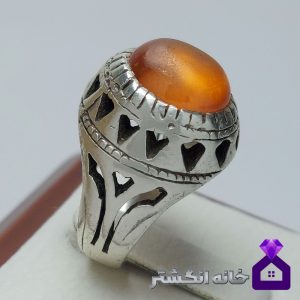 انگشتر لعل کهنه با رکاب شبکه کد014