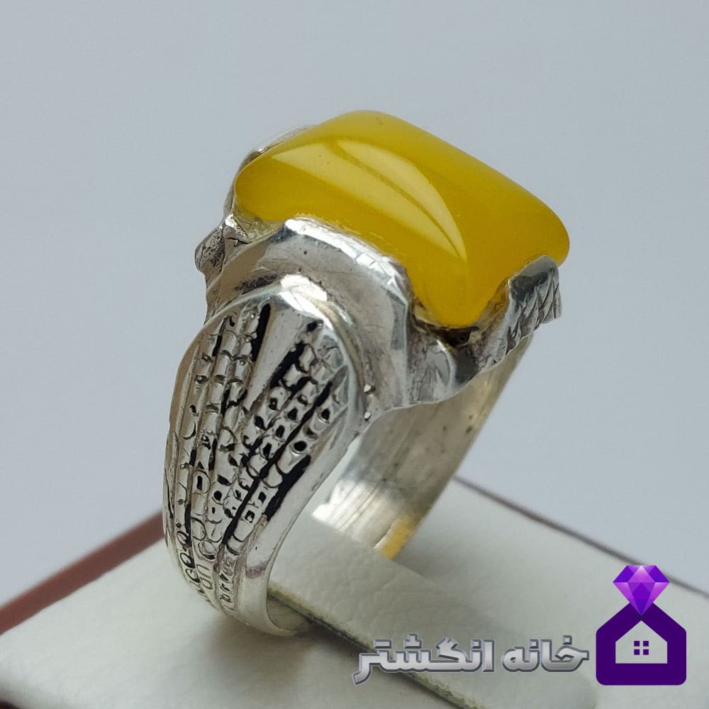انگشتر عقیق زرد شرف الشمس کد015