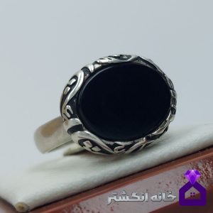 انگشتر اونیکس (عقیق مشکی) رکاب اسپرت کد034