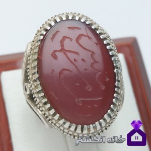 انگشتر کهنه عقیق سرخ حکاکی امیرالمومنین کد035