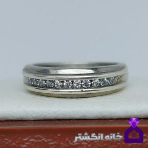حلقه نقره برلیان کاری کد041