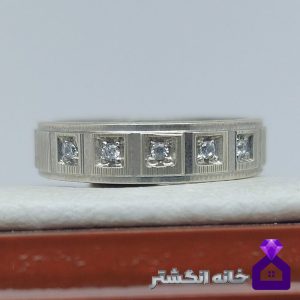 حلقه نقره برلیان کاری کد050