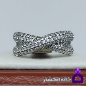 حلقه نقره برلیان کاری کد049