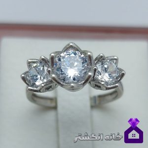 حلقه نقره برلیان کاری کد062