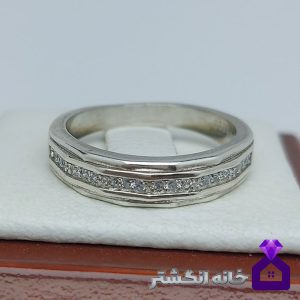 حلقه نقره برلیان کاری کد066