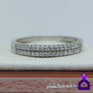 حلقه نقره برلیان کاری کد079