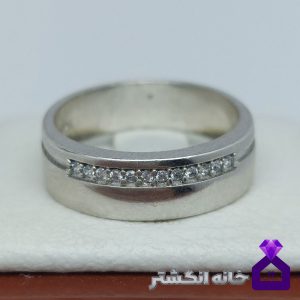 حلقه نقره برلیان کاری کد087