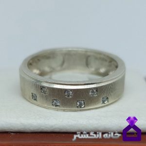 حلقه نقره برلیان کاری کد088