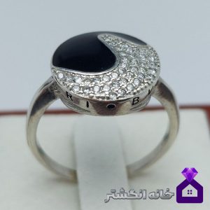 حلقه نقره برلیان کاری کد089