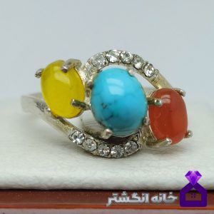 انگشتر زنانه چند سنگ کد114