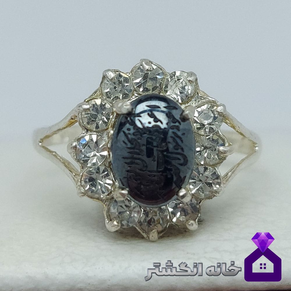 انگشتر حدید زنانه حکاکی دعای هفت جلاله کد111 - Image 2