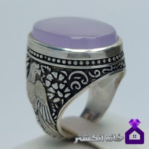 انگشتر عقیق سوسنی رکاب قلم کاری عقاب کد153