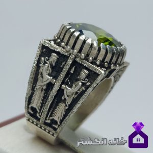 انگشتر گارنت سبز رکاب هخامنشی کد121
