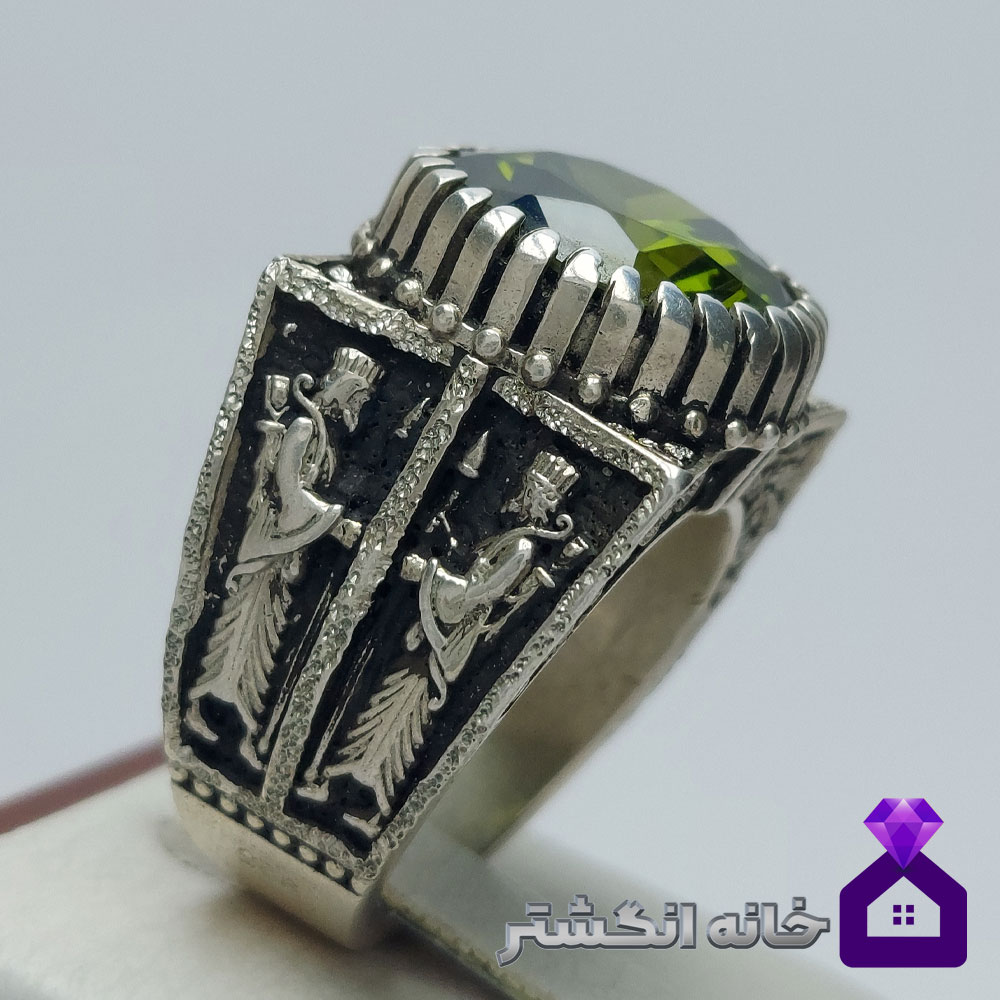 انگشتر گارنت سبز رکاب هخامنشی کد121 - Image 2