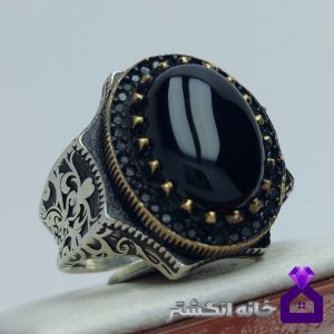 انگشتر اونیکس ترک (عقیق مشکی) کد133