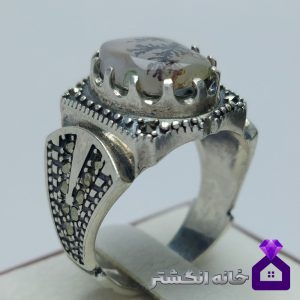 انگشتر عقیق شجر رکاب ترک کد124
