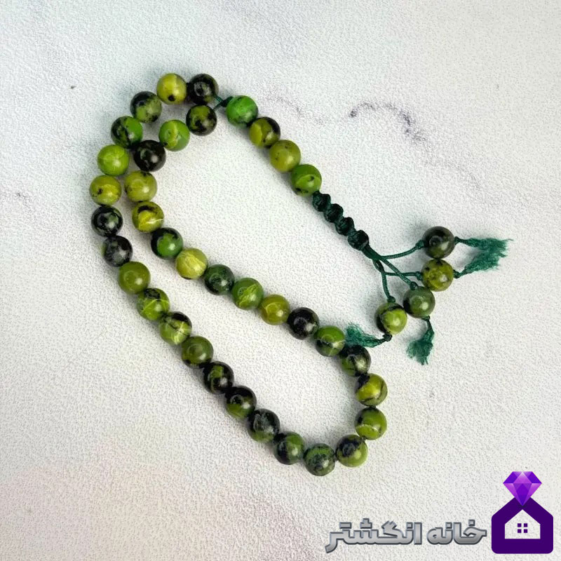 تسبیح یشم 33 دانه سنگ طبیعی کد 160